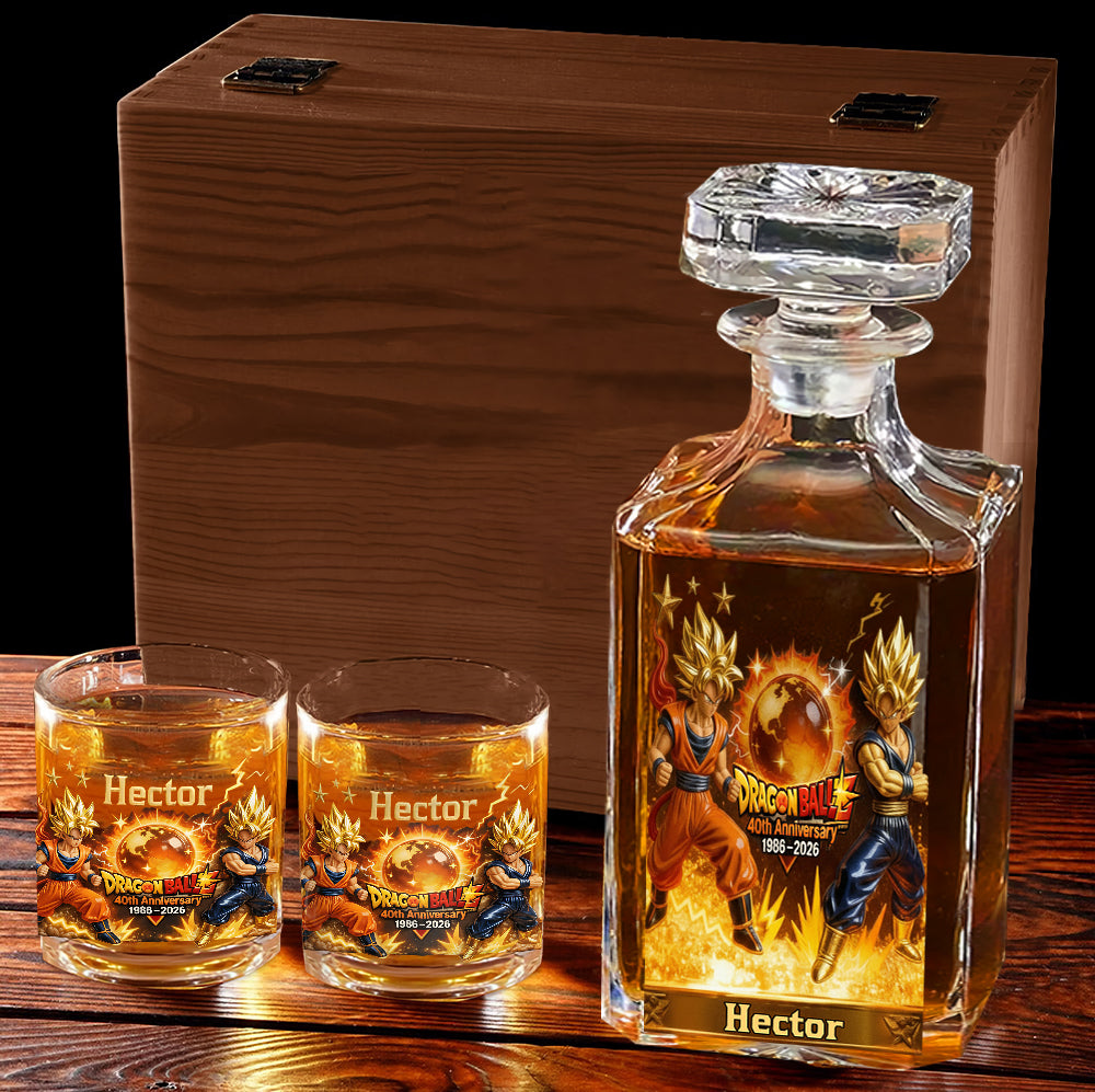 40th Anniversary - Personalized Seven Balls Whiskey Decanter Set