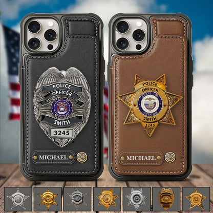 Serve And Protect - Personalized Police Officer Wallet Phone Case