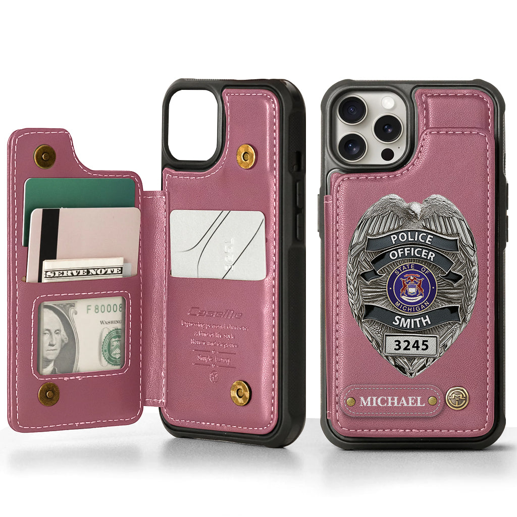 Serve And Protect - Personalized Police Officer Wallet Phone Case