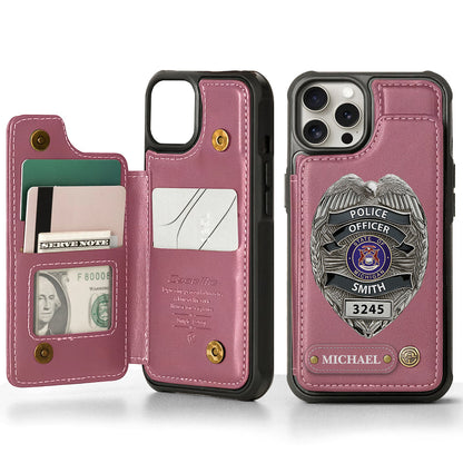 Serve And Protect - Personalized Police Officer Wallet Phone Case