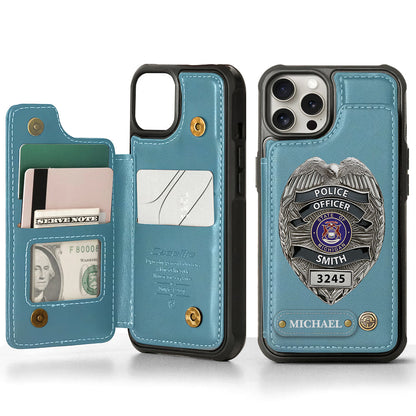 Serve And Protect - Personalized Police Officer Wallet Phone Case