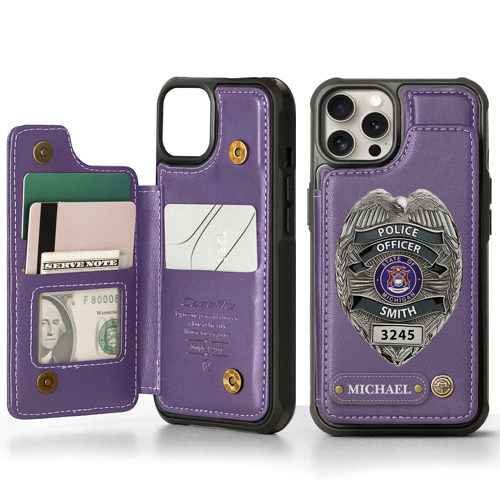 Serve And Protect - Personalized Police Officer Wallet Phone Case