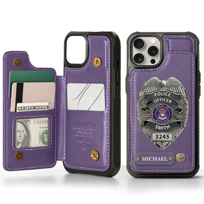 Serve And Protect - Personalized Police Officer Wallet Phone Case