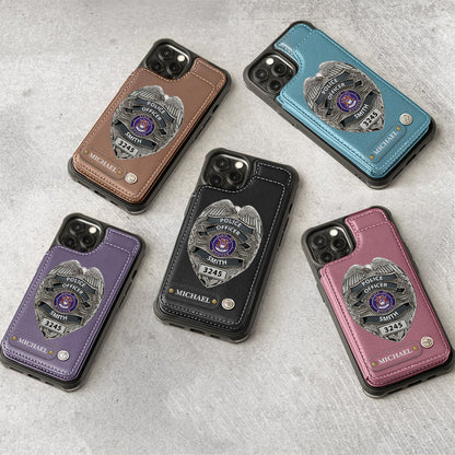 Serve And Protect - Personalized Police Officer Wallet Phone Case