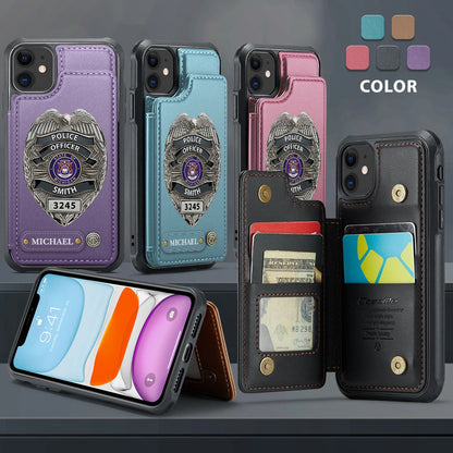Serve And Protect - Personalized Police Officer Wallet Phone Case