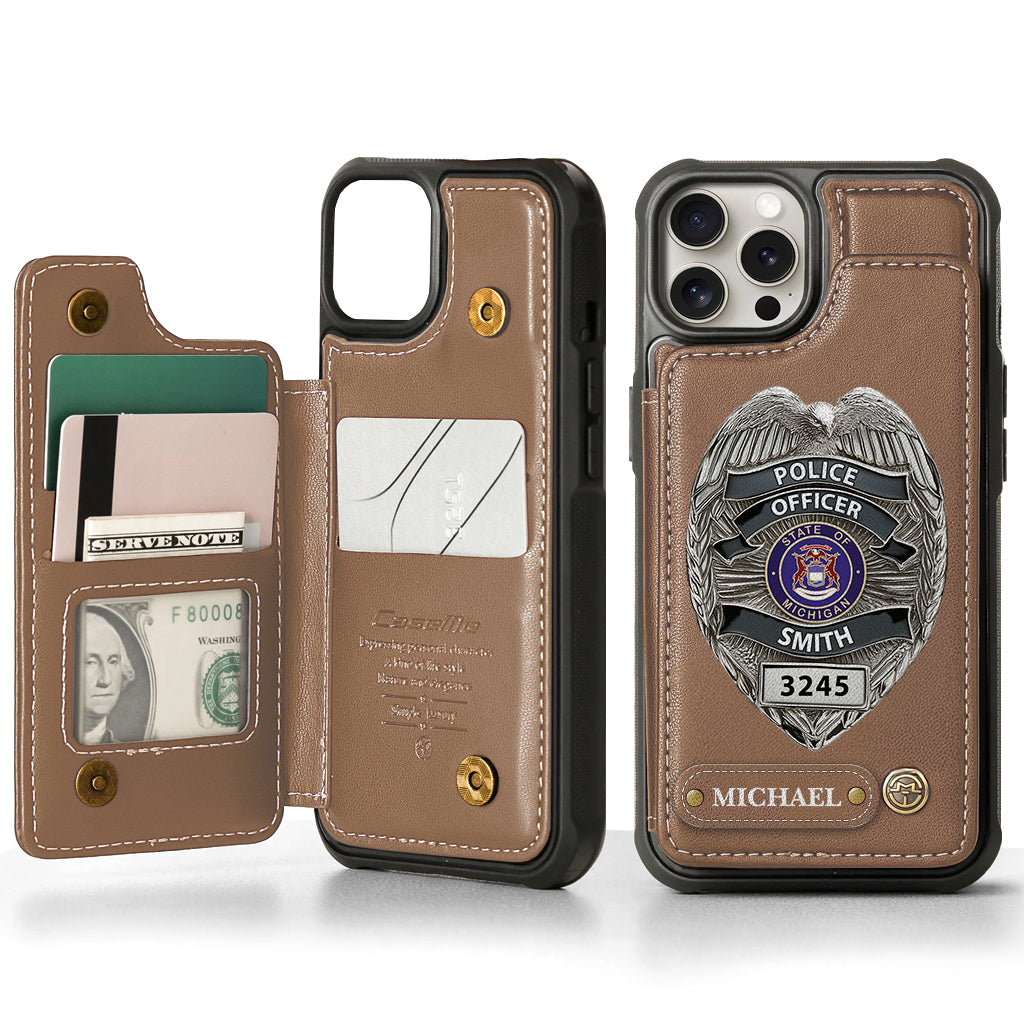 Serve And Protect - Personalized Police Officer Wallet Phone Case