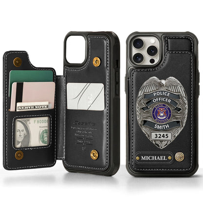 Serve And Protect - Personalized Police Officer Wallet Phone Case