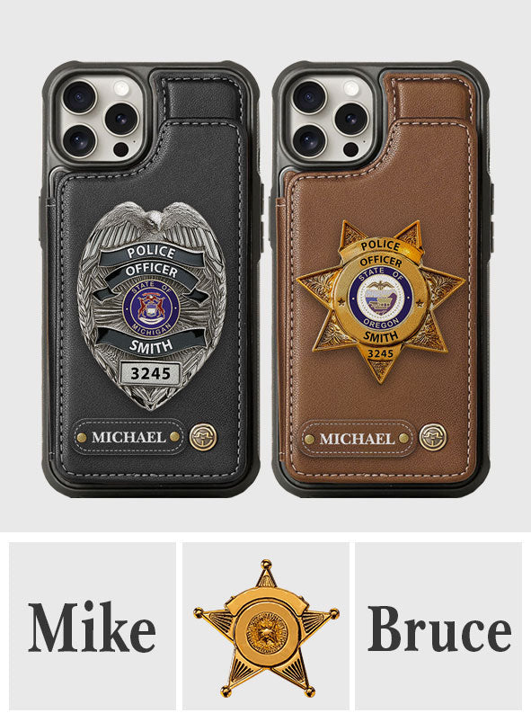 Serve And Protect - Personalized Police Officer Wallet Phone Case