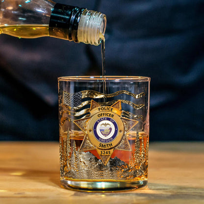Serve And Protect - Personalized Police Officer Whiskey Decanter Set