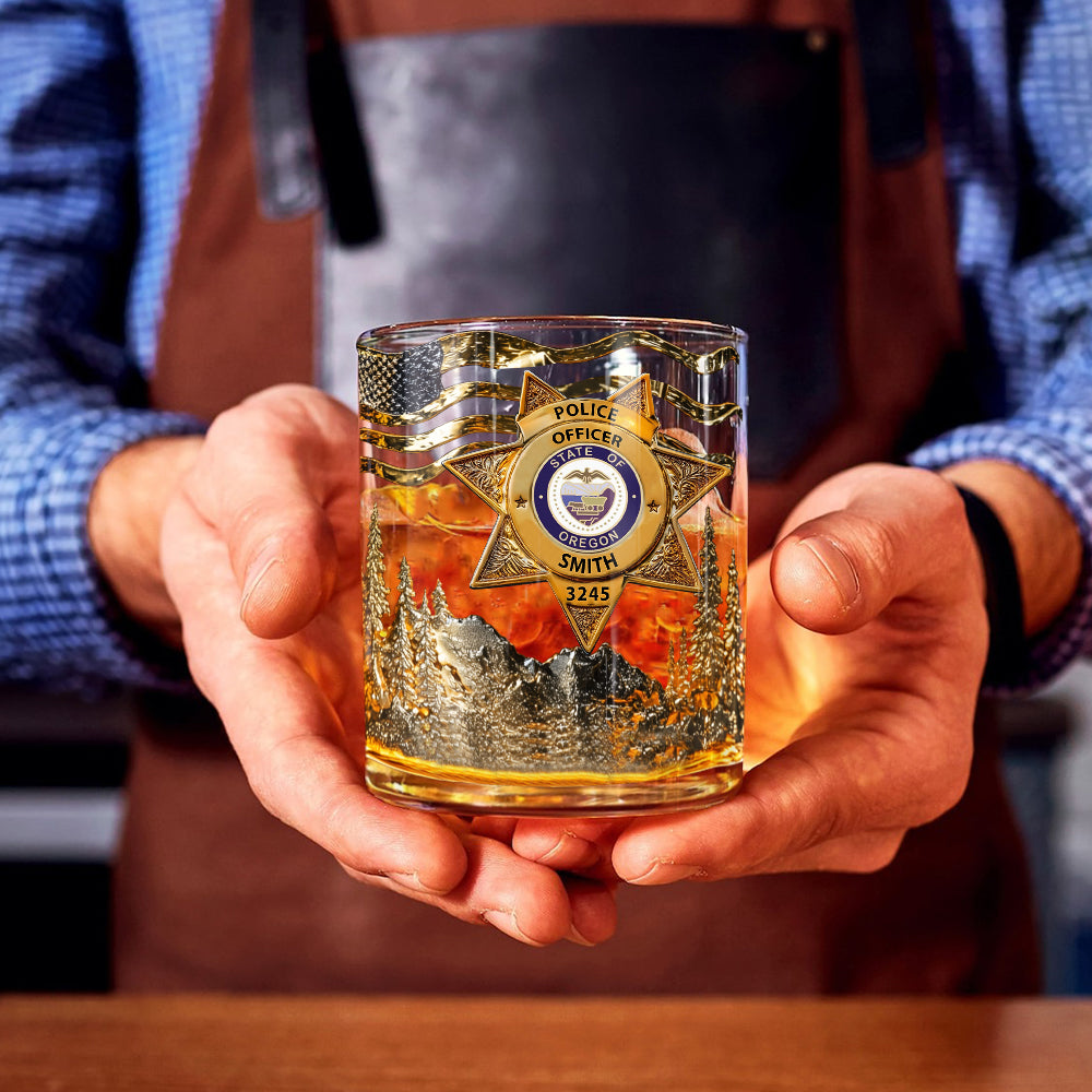 Serve And Protect - Personalized Police Officer Whiskey Glass