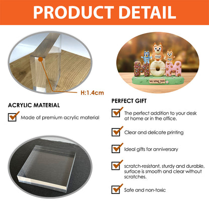 We Love You Mom, Dad - Personalized Mother Custom Shaped Acrylic Plaque