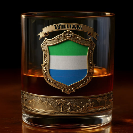 Flag of Sierra Leone - Personalized Expats Whiskey Glass