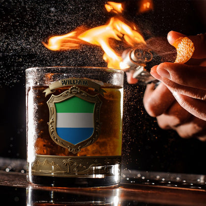 Flag of Sierra Leone - Personalized Expats Whiskey Glass