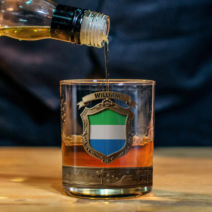 Flag of Sierra Leone - Personalized Expats Whiskey Glass