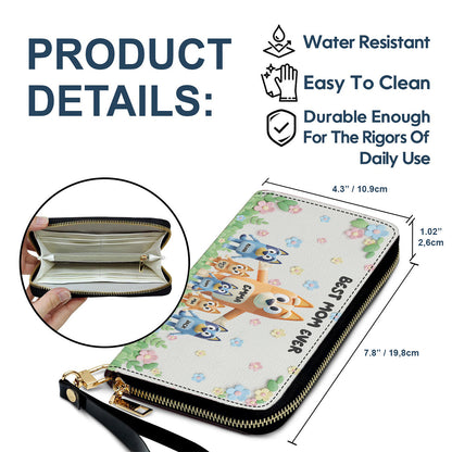 Best Mom Ever - Personalized Mother Leather Long Wallet