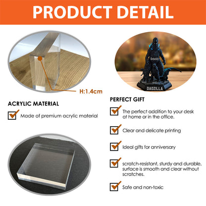 Dadzilla Father Of The Monsters - Personalized Custom Shaped Acrylic Plaque