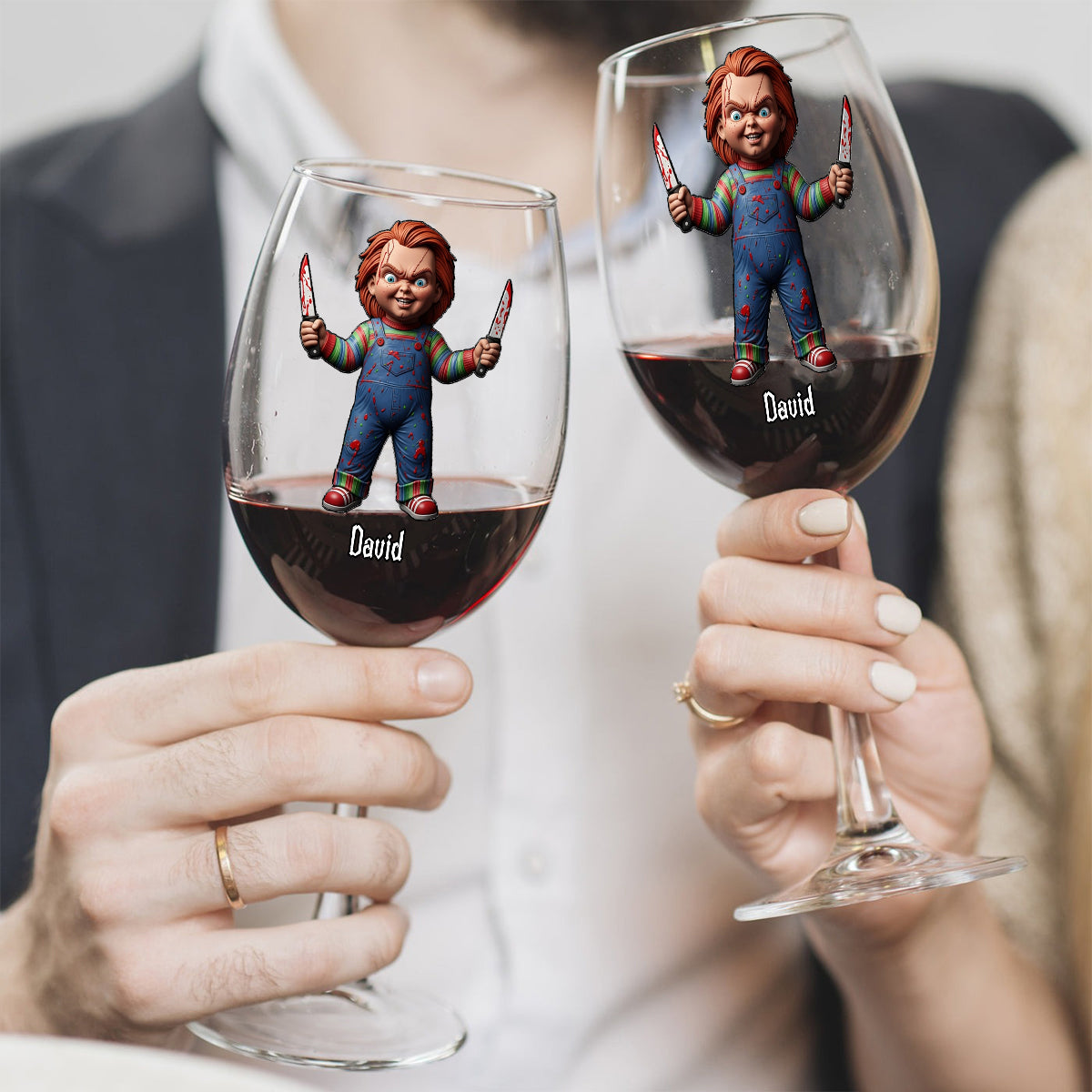 Horrors Characters - Personalized Horror Character Wine Glass With Long Stem