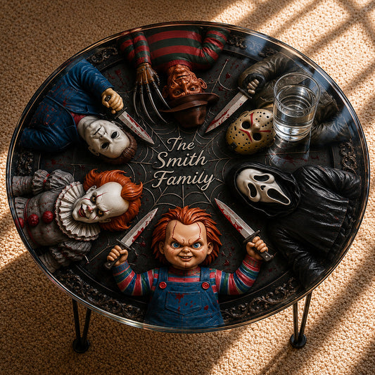 Perfect Gift For Horror Fan - Personalized Horror Character Table Custom Shape