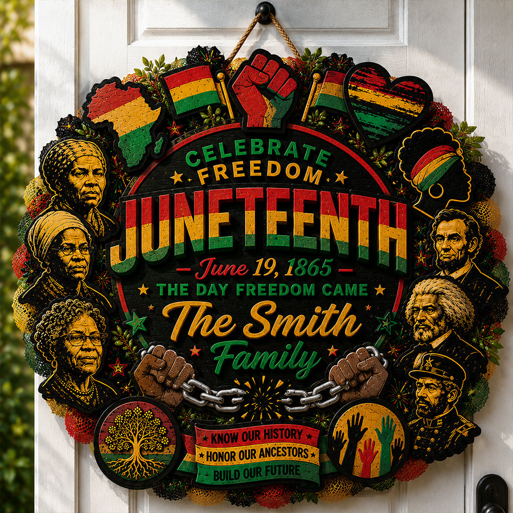Happy Juneteeth, Black History, Black Pride - Personalized African American Custom Shaped Wood Sign