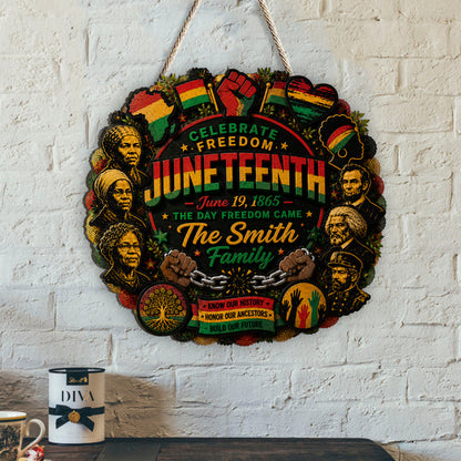 Happy Juneteeth, Black History, Black Pride - Personalized African American Custom Shaped Wood Sign