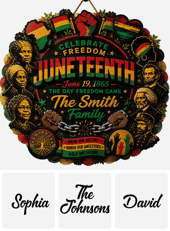 Happy Juneteeth, Black History, Black Pride - Personalized African American Custom Shaped Wood Sign