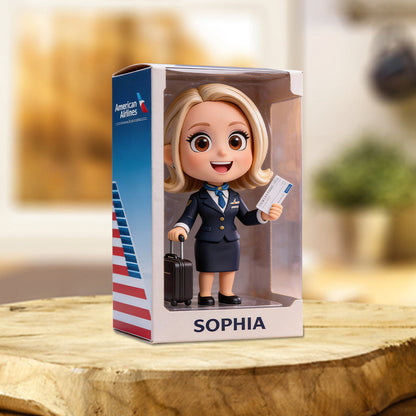 Custom From Photo - Any Airlines - - Personalized Fly attendant Custom Shaped Acrylic Plaque