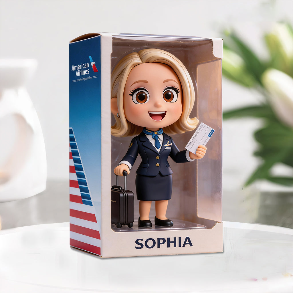 Custom From Photo - Any Airlines - - Personalized Fly attendant Custom Shaped Acrylic Plaque