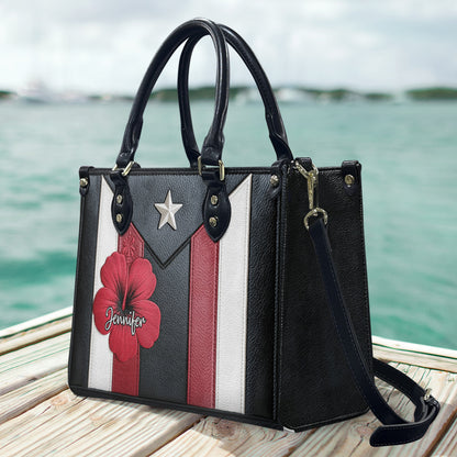 Gift For Puerto Rican Woman - Personalized Expats Leather Handbag