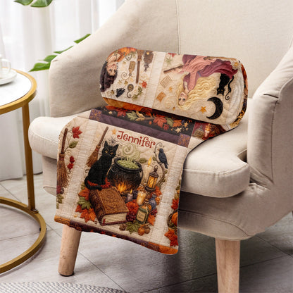 Halloween Is Coming - Personalized Three Witches Blanket