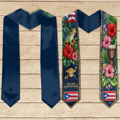 Proud Puerto Rican, Class Of 2026 - Personalized Graduation Graduation Stole