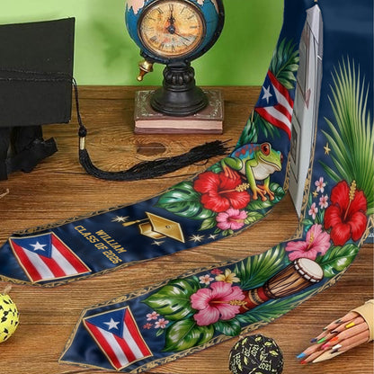 Proud Puerto Rican, Class Of 2026 - Personalized Graduation Graduation Stole