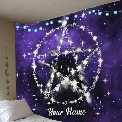 Wicca Pentagram - Personalized Witch Wall Tapestry