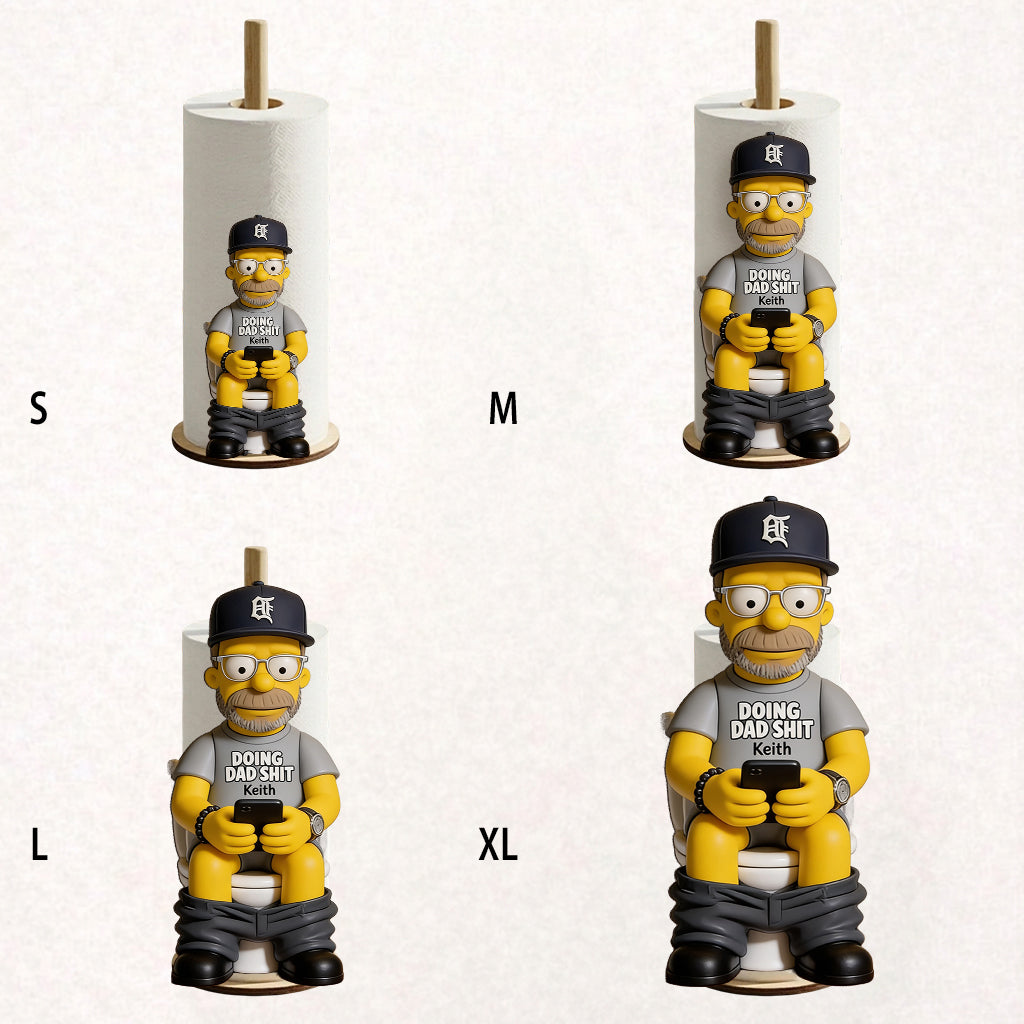 Doing Dad Sh*t - Personalized Cartoon Family Paper Towel Stand