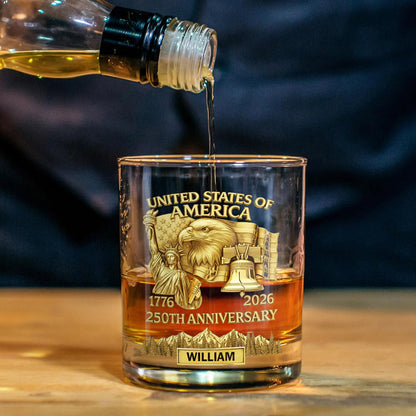 America 250th Anniversary, Patriot Eagle, Liberty - Personalized Patriot Whiskey Decanter Set