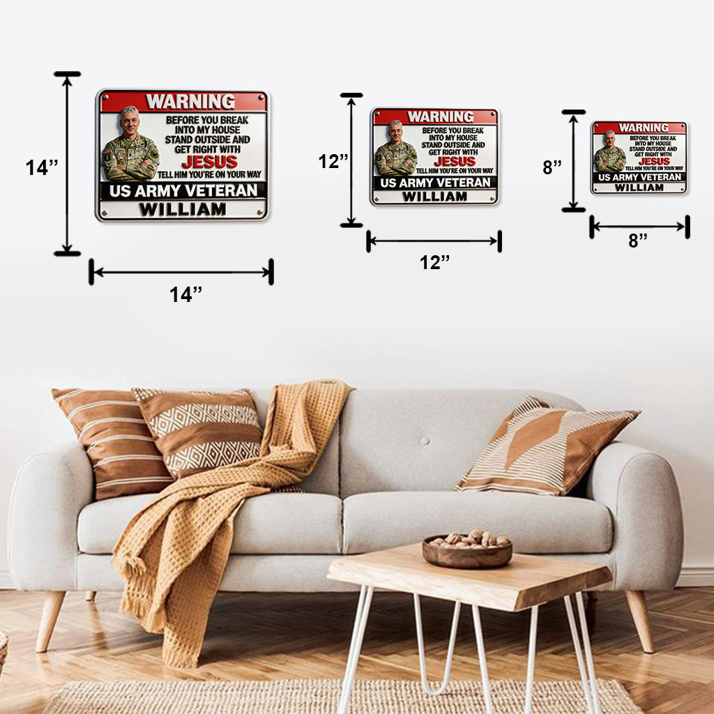 Custom Any Photo - Personalized Veteran Cut Metal Sign