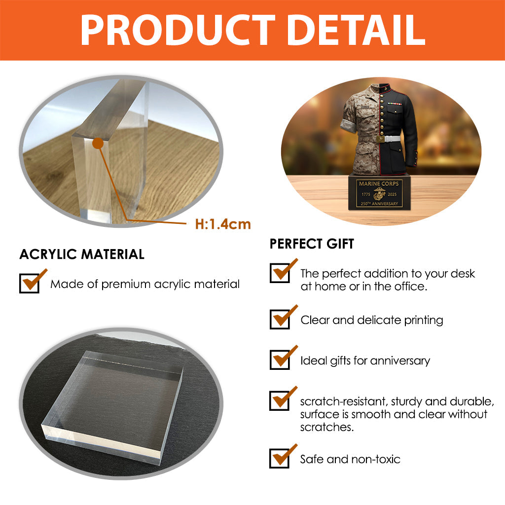 250th Anniversary - Personalized Veteran Custom Shaped Acrylic Plaque