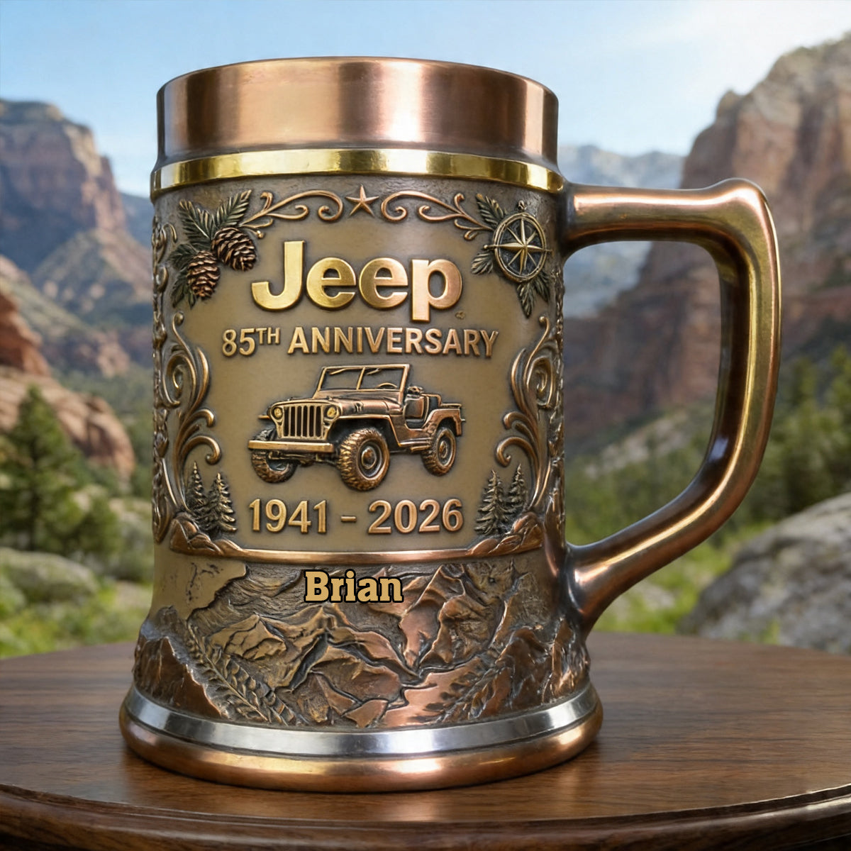 85th Anniversary - Personalized Car Beer Stein