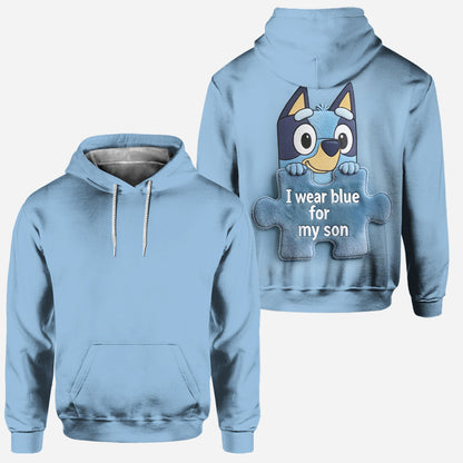 I Wear Blue - Personalized Autism Awareness Hoodie and Leggings