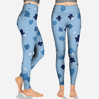 I Wear Blue - Personalized Autism Awareness Hoodie and Leggings