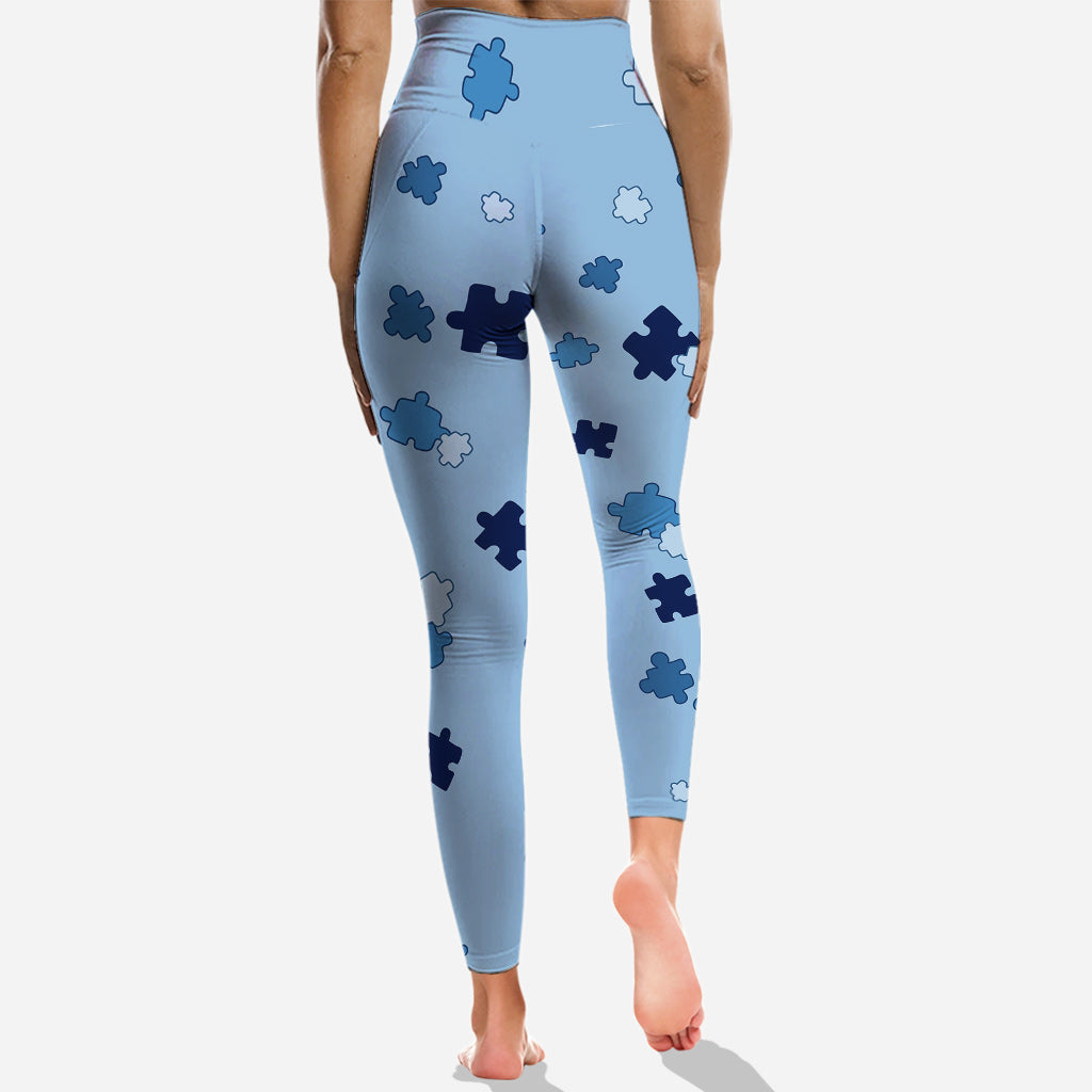 I Wear Blue - Personalized Autism Awareness Hoodie and Leggings