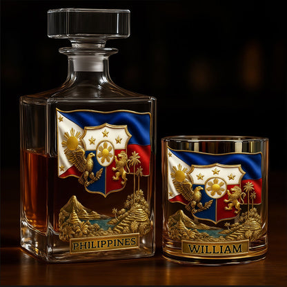 Proud Philippines - Personalized Expats Whiskey Decanter Set