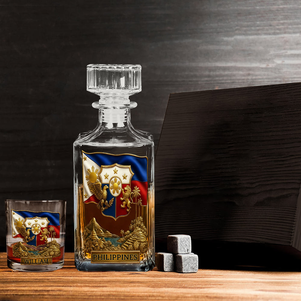 Proud Philippines - Personalized Expats Whiskey Decanter Set
