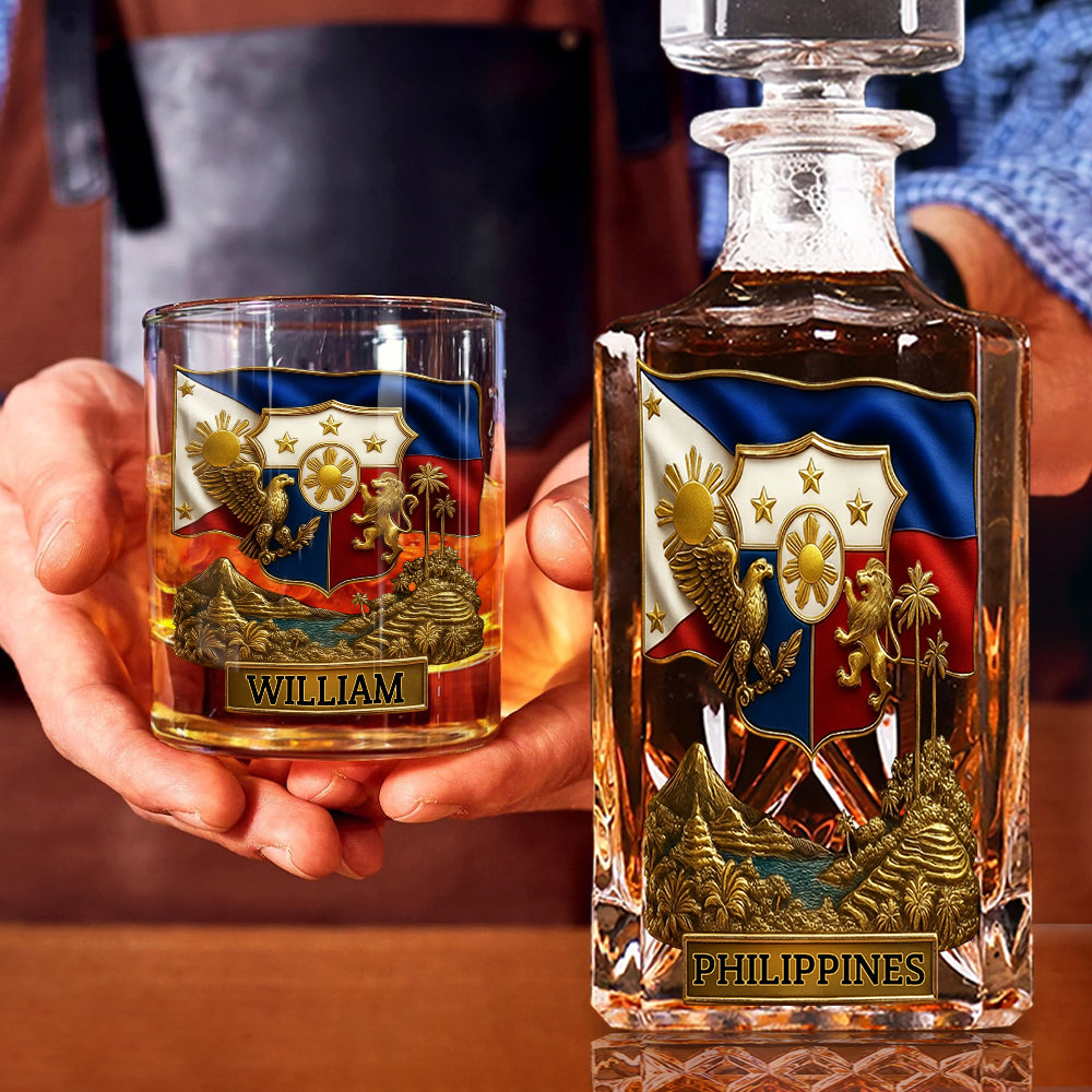 Proud Philippines - Personalized Expats Whiskey Decanter Set