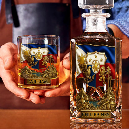 Proud Philippines - Personalized Expats Whiskey Decanter Set