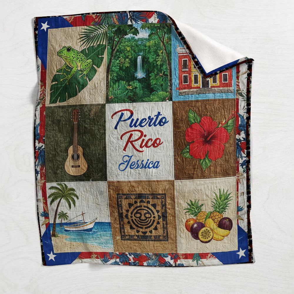 Gift For Puerto Rican - Personalized Expats Blanket