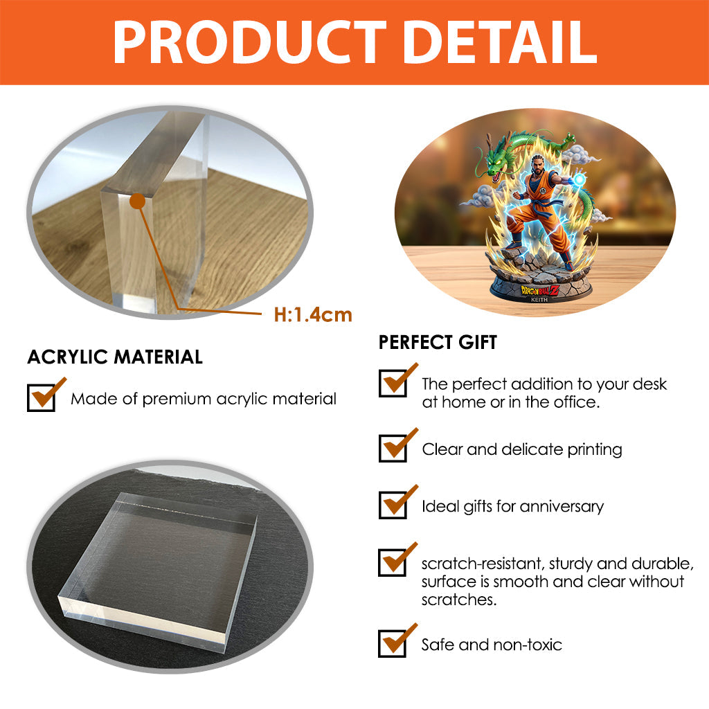 Custom Any Photo The Dragon Hero - Personalized Seven Balls Custom Shaped Acrylic Plaque