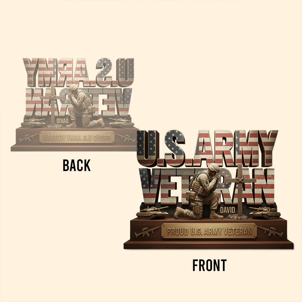 Proud Veteran - Personalized Veteran Custom Shaped Acrylic Plaque
