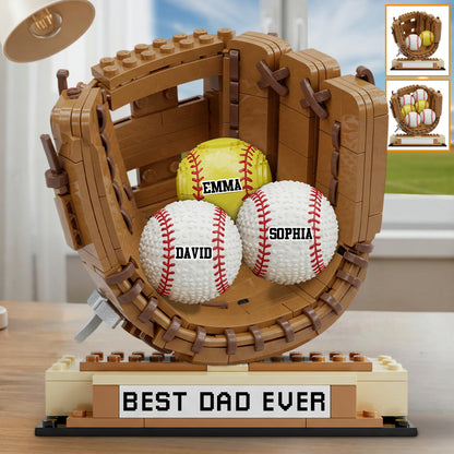 We Caught The Best Dad Baseball, Softball - Personalized Father Custom Shaped Acrylic Plaque