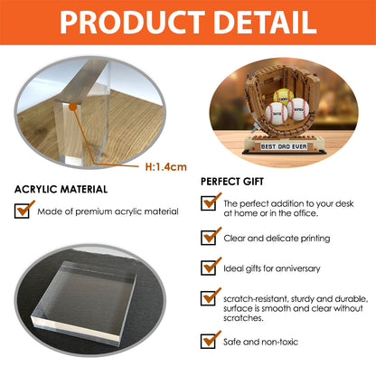 We Caught The Best Dad Baseball, Softball - Personalized Father Custom Shaped Acrylic Plaque