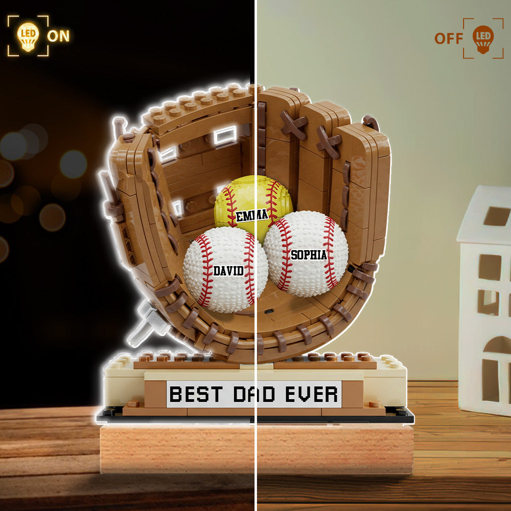 We Caught The Best Dad Baseball, Softball - Personalized Father Custom Shaped Acrylic Plaque